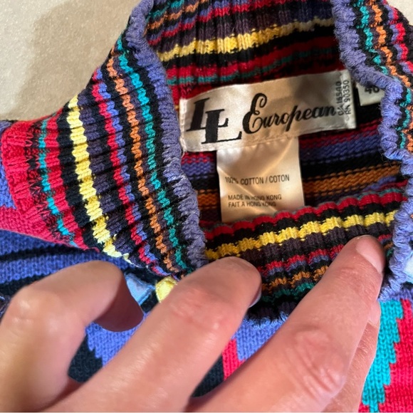 Vintage Multicolour Sweater. LL EUROPEAN. 100% cotton. Size 40/Small - Picture 5 of 9